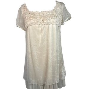 Vintage Delicate Ivory Baby Doll Dress Top Gown Dress